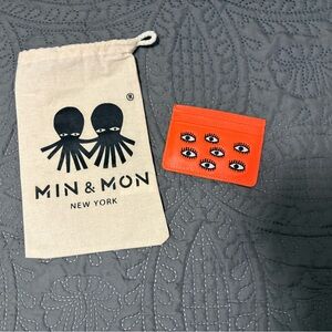 Min & Mon Filium Soft Leather Card Holder - Neon Orange